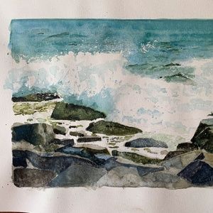 Original watercolor “Arcadia Nat Park”